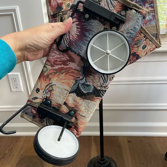 Vintage Cat Tapestry Wheeled Shopper Bag Tote Collapseable - Picture 5 of 13